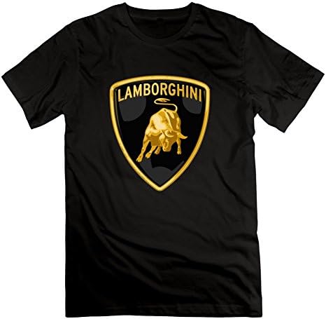Men Lambo Rear Wing Custom Lightweight Cotton Black T-shirt Large