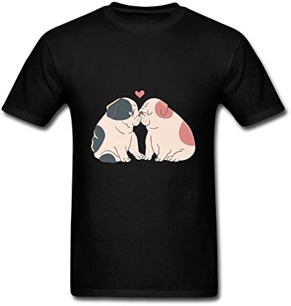 XLKHGF English Bulldog Kisses Men 100% Cotton O Neck Designed T Shirt Black