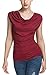Zeagoo Womens Summer Ruched Blouse Cowl Neck Top Sleeveless Jersey Tank,Wine Red,X-Large