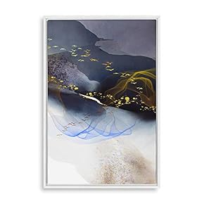 SIGNFORD Framed Canvas Home Artwork Decoration Golden Abstract...
