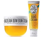 Sol de Janeiro Brazilian Bum Bum Cream (75ml) and Brazilian Touch Hand Cream 1.7 oz / 50 ml - Featuring a Gute Carrying Cosmetic Bag (3 piece bundle)