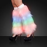 Rainbow Lights Funky Furry Leg Warmers