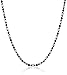 Amazon Collection Italian Sterling Silver Rhodium and Black Rhutenium Plated Diamond Cut Oval and Round Beads Mezzaluna Chain Necklace