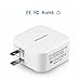 Mopower 4.8A/24W Dual Port Travel Wall Charger with SmartID Technology,Foldable Plug for iPhone,iPad,Samsung Galaxy,Tablet,Smartphone,Smart Watch,Back Up Battery and More White