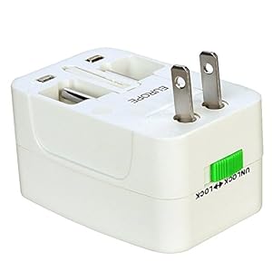 BigPlayer Universal Travel Charger Adapter Plug – (White) (Model: MST-875)