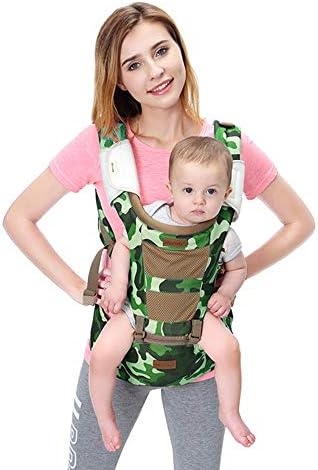 WisHome Detachable 360 Ergonomic Baby Carrier with Hip Seat for All Seasons, Soft & Breathable Baby Carriers Backpack Front and Back for Infants to Toddlers Up to 44 lbs - Green