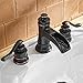 BWE Waterfall 8-16 Inch 3 Holes Two Handle Oil Rubbed Bronze Commercial Bathroom Sink Faucet Lavatory Widespread