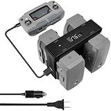 Hanatora Battery Home Charger & Car Charger for DJI Mavic 2 Zoom/Pro and Remote Controller,5 in 1 Rapid Charging Hub with Charging, Discharging and Storage