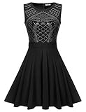 Meaneor Women's Sleeveless Rhinestone Embellished Fit and Flare Swing Dress