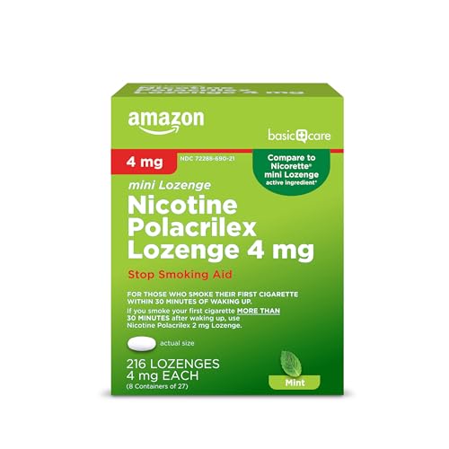 AMAZON BASIC CARE NICOTINE POLACRILEX MINI LOZENGE, 4...