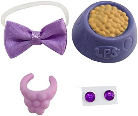 lps Accessories(Pet not Included), 4PC Clothes Random Custom Lot Bows Earrings Foods and Drinks for lps Figures Pink