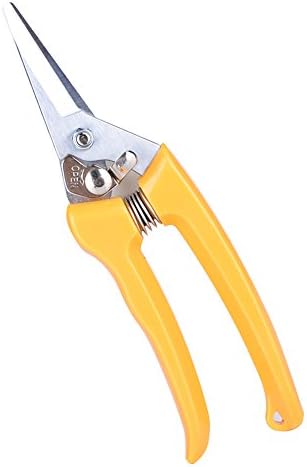 SoldCrazy 7 Inches Sharp Blades Garden Shears Comfortable Design ABS Handle with 54±1 HRC Easy to Lock&amp;Unlock (Yellow)