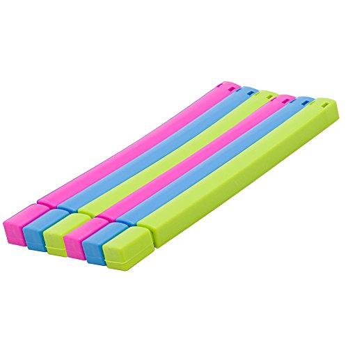 CoZroom Food Bags Sealers, Bag Clips, Assorted Colors Food Savers, for Opened Food Bags, Cooking Bags, Children Snack Bags, Sturdy Plastic, Set of 12