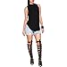 Tenworld Women Summer Vest Top Sleeveless Backless Blouse Cotton Tank Shirt (L = US 8, Black)