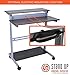 Stand Up Desk Store Rolling Adjustable Height Two Tier Standing Desk Computer Workstation (Silver Frame/Dark Walnut Top, 40