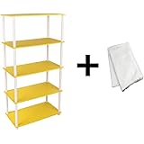 Mainstays No Tools Assembly 8-Cube Shelving Storage Unit, Yellow Color - Free Cleaning Cloth