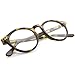 zeroUV Vintage Inspired Clear Lens Small Circle Round Sunglasses (Yellow Tortoise/Clear)