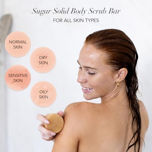Kitsch Exfoliating Sugar Scrub for Body – All Natural Body Scrub Bar Soap for Smooth, Hydrated & Glowing Skin - Vegan Soap Bar Exfoliator for Men and Women - Made in the USA - 4 oz