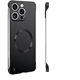 YAOZOCASE for iPhone Case,Luxury Magnetic Metal Gloss Matte Ultra Thin Frameless,Compatible with Magsafe Slim Hard PC Protection Shockproof Phone Case (Black,iPhone 14)
