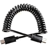 UCEC Spiral coiled Mini USB 5 Pin male to Micro 5pin male OTG data charging cable Adapter convertor