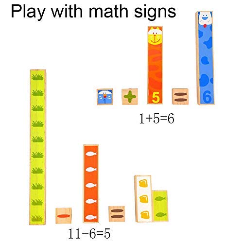 BOHS Wood Rainbow Montessori Number Rods - Visual Math Concepts - Counting,Addition,Subtraction ,Fraction - Preschool Learning Manipulative Toys (2CM-24CM)- Ages 3 & Up