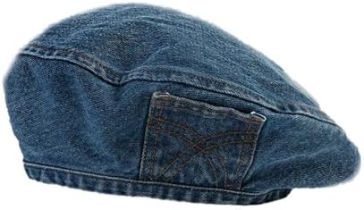 Denim Beret Hat for Women French Style Artist Hat Casual Beanie