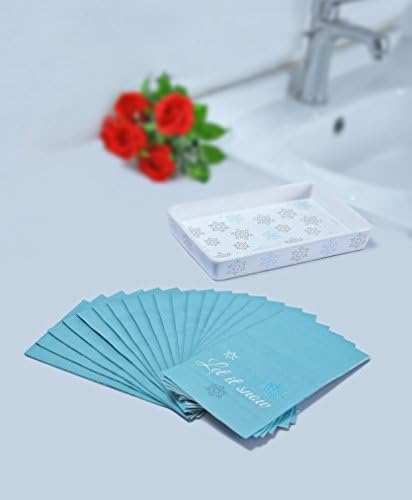 InDecor 18 Piece Snowflake Let It Snow Ceramic Napkin Hand Towel Tray Gift Set