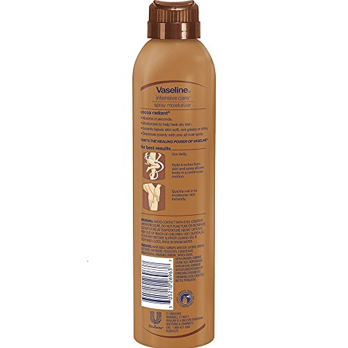 Vaseline Spray & Go Moisturizer, Cocoa Radiant, 6.5 oz (9 Pack