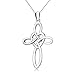YFN Celtic Knot Cross Necklace Sterling Silver Infinity Love Heart Pendant Necklace