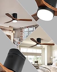 Sofucor Low Profile Ceiling Fan with Lights Flush