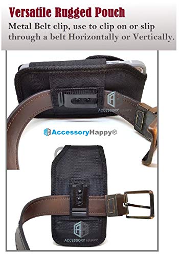 Military Grade Cell Phone Case, Rugged Outdoor Carry Pouch Belt Clip Compatible w/ [iPhone 6 6S 7 8 X XR XS (4.7'') 11 Pro] Kyocera DuraForce rugged Canvas Holster Fits Phone with Battery Case - Thumbnail 4