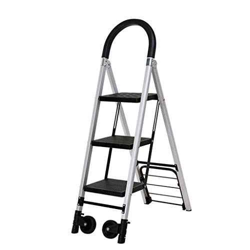 ZXMTC Shopping Trolleys Step Ladder Aluminum 2 in 1 Folding Hand Truck Dolly Portable (Size : 3676120 cm)