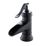 Rozin Waterfall Spout Oil Rubbed Bronze Bathroom Sink Faucet Deck Mount One Hole Mixer Tap