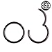 WensLTD Seamless Hinged Segment Sleeper Clicker Ring Hoop Ear Lip Nose Septum Piercing (Black)