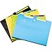 KOBEST 5 Pockets Expanding File Folder Accordion Document Organizer, A4 Size and Letter with Bouton Closure for School and Office Uses (Black)