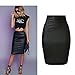 Womens Faux leather High Waist Strech Denim Pencil Skirt