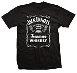 Jack Daniel’s Label Mens Black T-Shirt, Large, Online Clothing Store