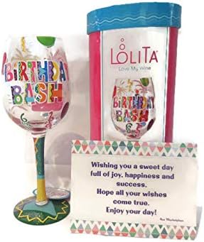 Lolita Birthday Bash ワイングラス 手塗り 女性 親友 上司 同僚への誕生日プレゼント