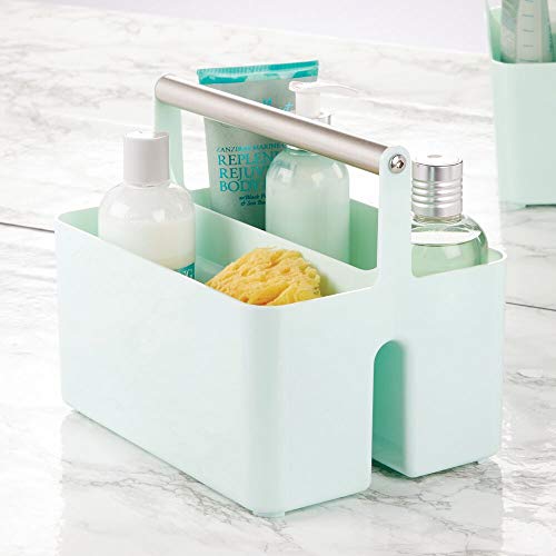 mDesign Plastic Shower Caddy Storage Organizer Utility Tote, Divided