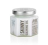 SKINNY and CO. Calming Facial Oil Makeup Remover for Sensitive Skin, Made with Coconut Oil, Lavender and Roman Chamomile Essential Oils (4 oz.)