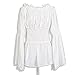 White Lace Cotton Women's Peasant Shirt Blouse Retro Vintage Design Semi Sheer