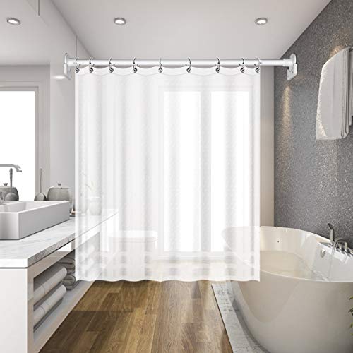 FEATCH 2 Pack Shower Curtain Rod Mount Holder, Universal Acrylic 3M Adhesive Wall Mount Holder for Shower Curtain Rod (Shower Curtain Rod Not Included) (White)