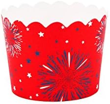Simply Baked Small Paper Baking Cup 4th of July 25 Pack Disposable & Oven-Safe