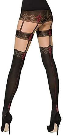Passion Mock Garter Suspender Tights at 