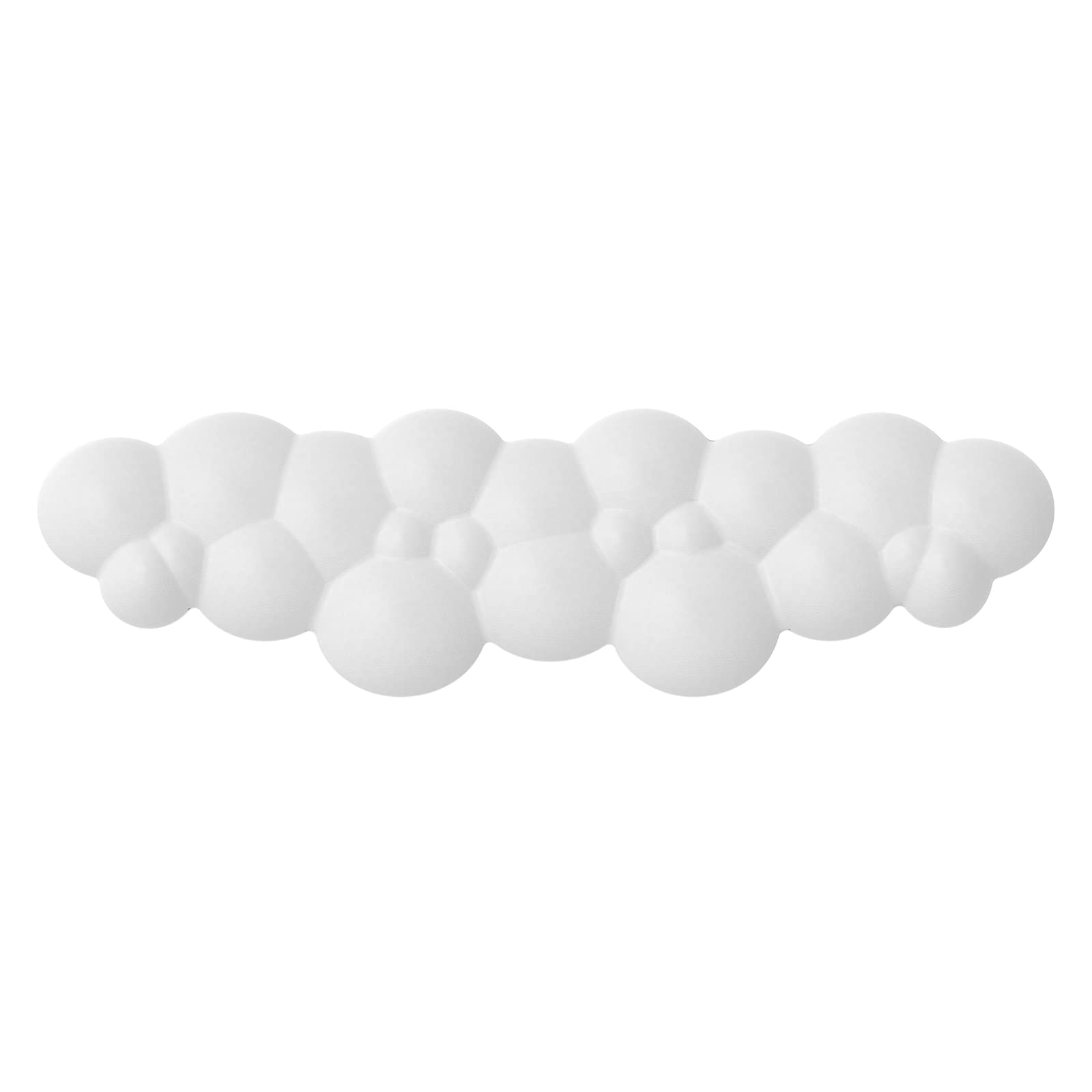 Cloud-Soft Ergonomic Wrist Rest for 100 Keys 87 Keys 68keys Keyboard PU Material Anti-Slip Rubber Base Memory Foam Cloud-Shaped Palm Rest for Computer Laptop,Pain Relief,15.2 * 4.4 * 1.2 inch -White