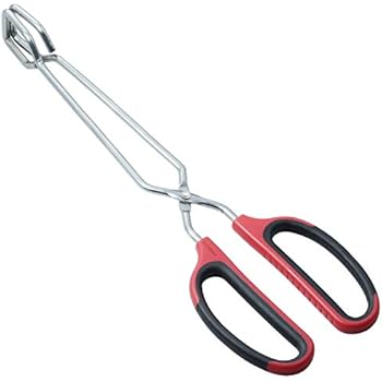 HINMAY Scissor Tongs 12-Inch Heavy Duty Stainless Steel Scissor Wire Tongs Cooking Tongs