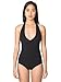 American Apparel Women's Cotton Spandex Halter Bodysuit, Black, Medium