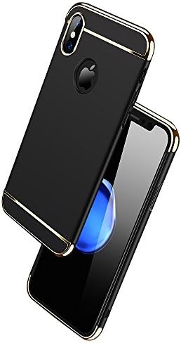 Case for iPhone X, Quarkware Matte Finish Metallic Painting Slim Protective Cover Shockproof Hard Shell Skin for Apple iPhone X 5.8" 2017 (Black)