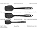 Silicone Spatula Spoon - Spatulas Silicone Heat-resistant - Non-stick Cooking Scrapers-safe Flexible Rubber Small Large Spatula - Baking Spoon Stainless Steel Insert - 3-Piece Set - Gray Black
