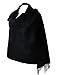 Cashmere Wrap Shawl Stole 4-ply Travel Wrap Black Woven